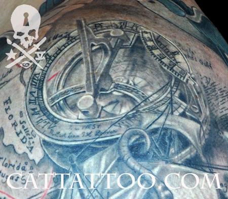 Tattoos - Compass Sundial - 115215